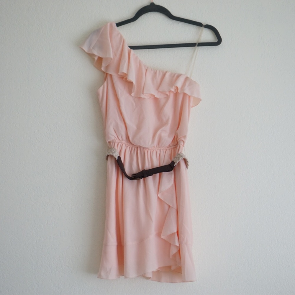 Pink One Shoulder Dress